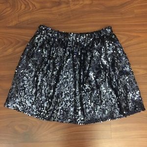 💚 QMack Blue Sequin Mini Skater Skirt w/ Pockets